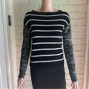 Poof Excellence size small black and white stripped sweater comfy